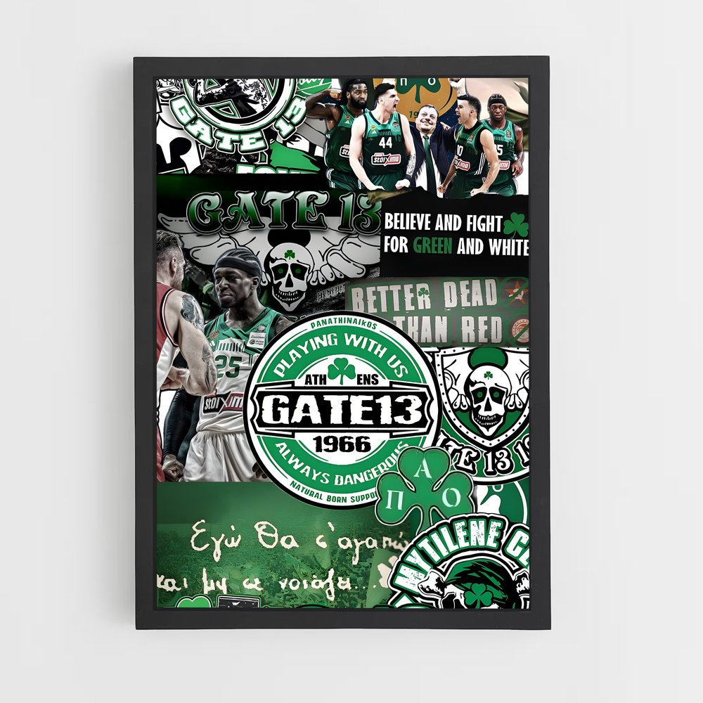 Poster Celtics & Panathinaikos Fusion – affiche Basketball (vue 2)